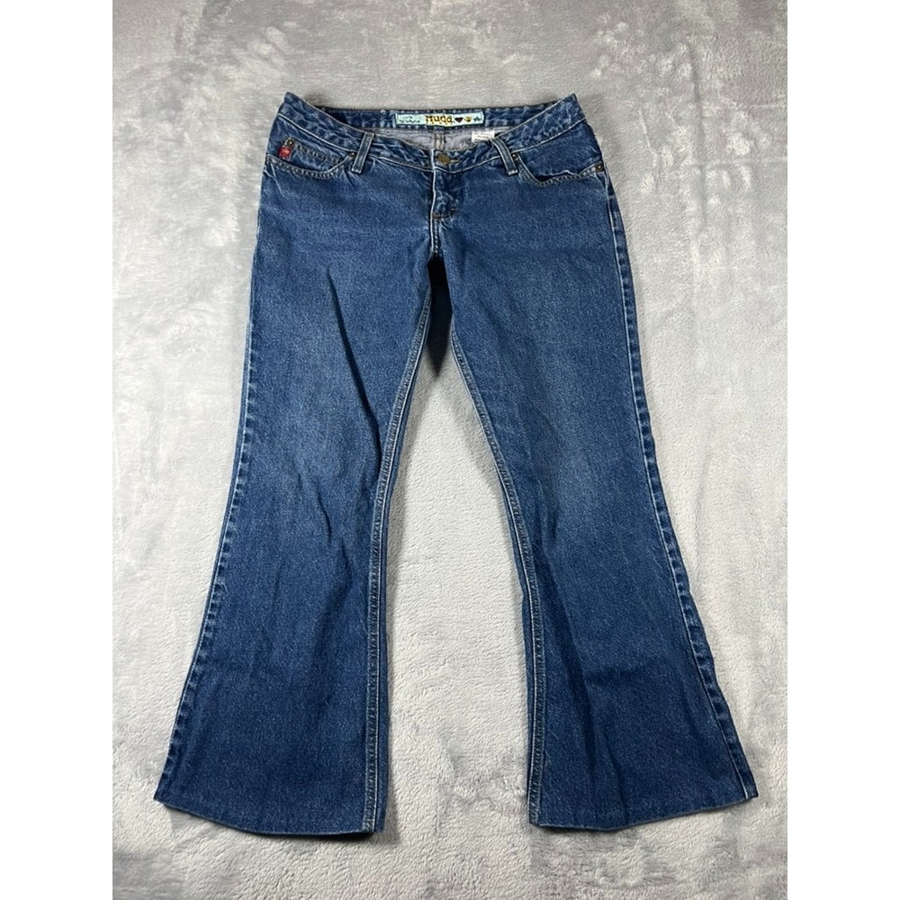 Vintage Mudd Flare Denim Jeans Low Rise Button Fly Y2K 90s Womens Size 11